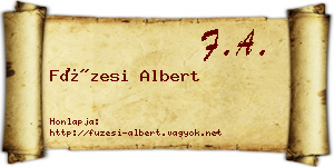 Füzesi Albert névjegykártya