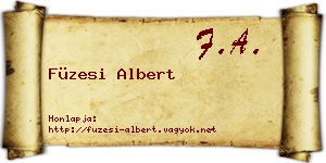 Füzesi Albert névjegykártya