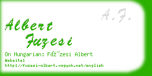 albert fuzesi business card